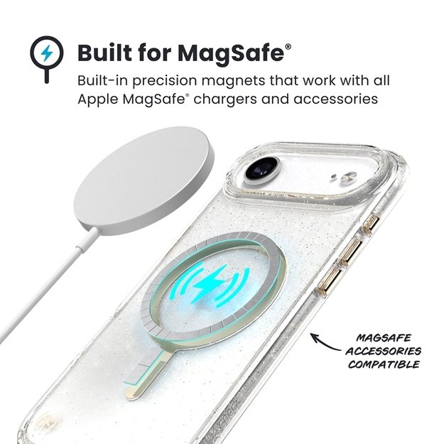 „Speck Presidio Lux MagSafe“ – „iPhone Air“ dėklas (blizgučiai / metalinis aukso spalvos) 9