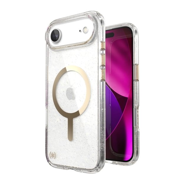 „Speck Presidio Lux MagSafe“ – „iPhone Air“ dėklas (blizgučiai / metalinis aukso spalvos) 1