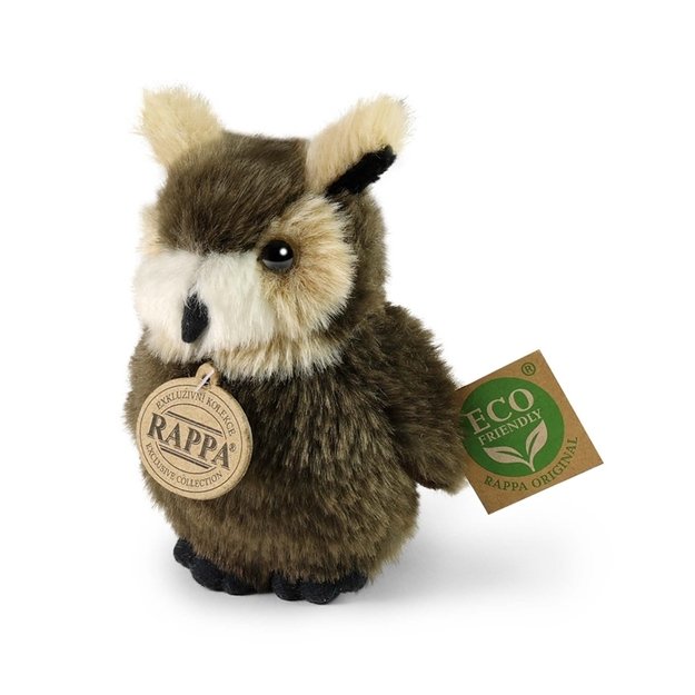 Rappa - pliušinis realistiškas žaislinis pelėda 13 cm, ekologiškas 6