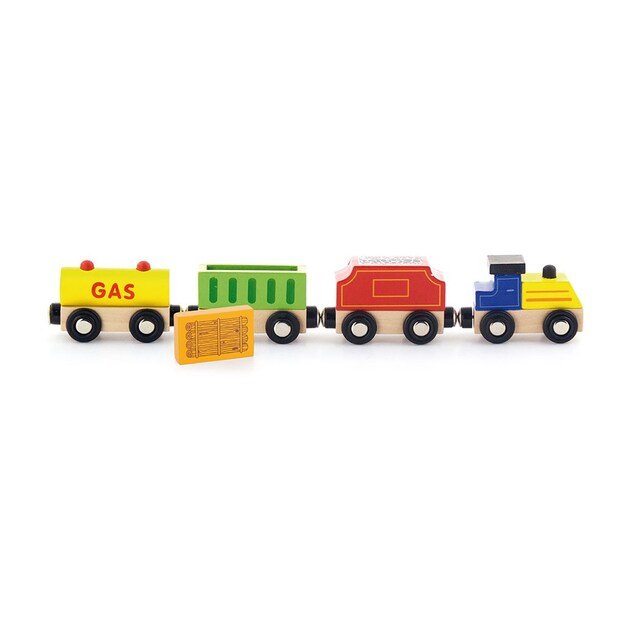 Vaikiškas medinis magnetinis traukinukas „Viga Freight“