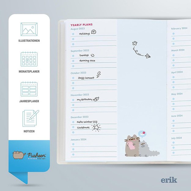 Pusheen – Kalendorius / Savaitės planavimo priemonė 2023/2024 (11,3 x 16,2 cm) 3