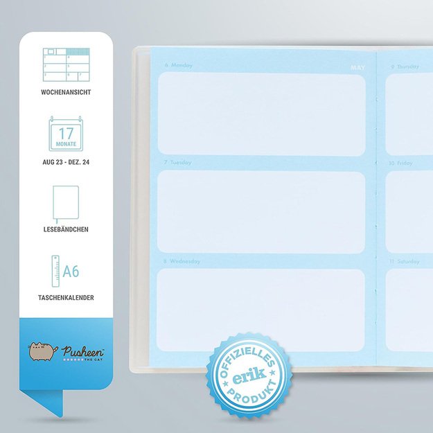 Pusheen – Kalendorius / Savaitės planavimo priemonė 2023/2024 (11,3 x 16,2 cm) 2