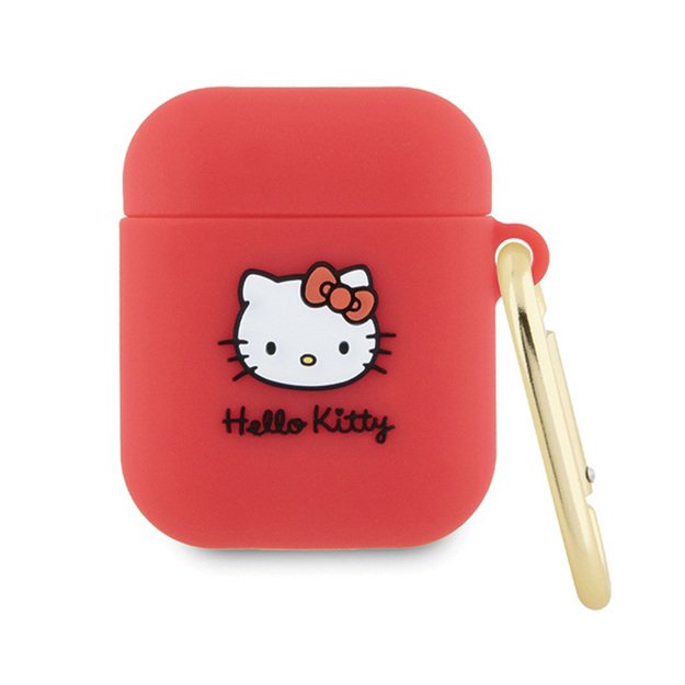 „Hello Kitty“ silikoninė 3D „Kitty“ galvutė – 1/2 gen. „AirPods“ dėklas (fuksija)