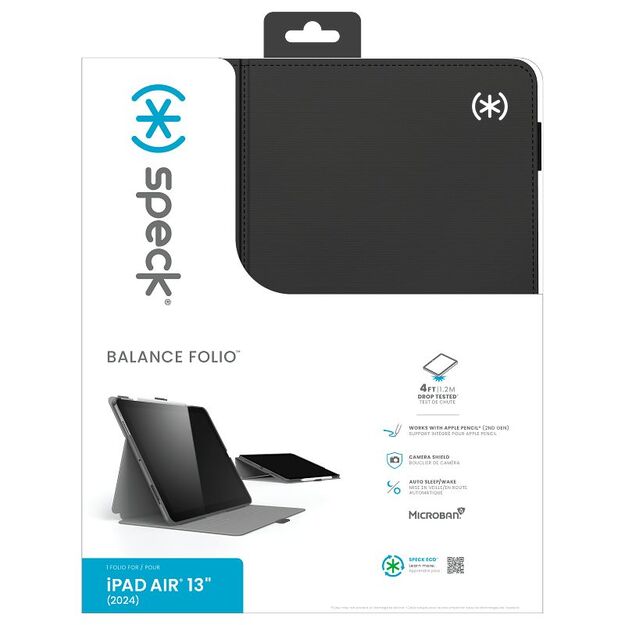 Speck Balance Folio – dėklas, skirtas iPad Air 13 M2 (2024) (juodas)