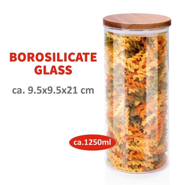 Alpina - stiklinis indas / laikymo indas su dangteliu 1250 ml 9,5 x 21 cm 4