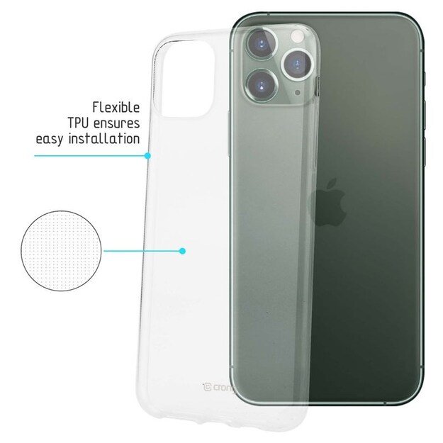 Crong Crystal Slim Cover – lankstus dėklas, skirtas iPhone 11 Pro (skaidrus)