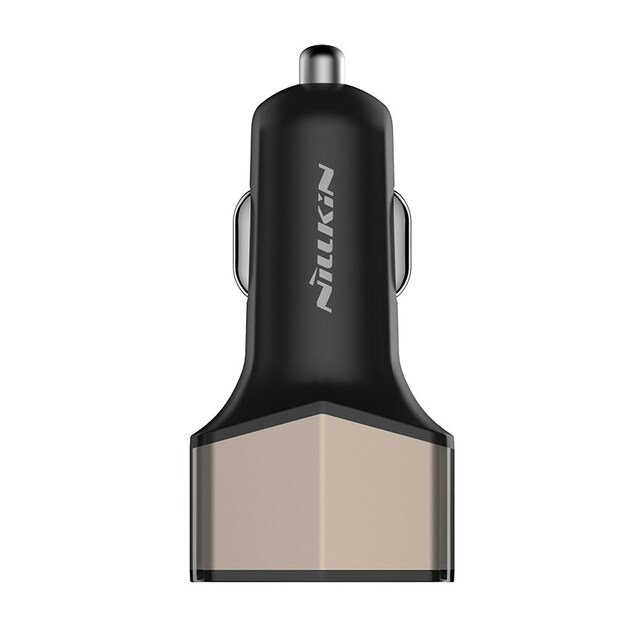 Nillkin Celerity automobilinis įkroviklis – 2x USB-A + 1x USB-C, 32W (auksinis)