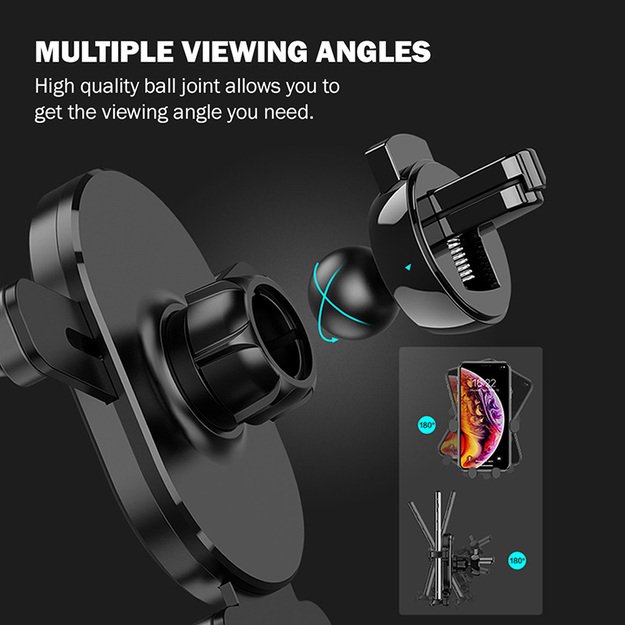 „Crong Gravity“ automatinio užrakinimo automobilio laikiklis 4,7–6,5 colio (juodas) 24