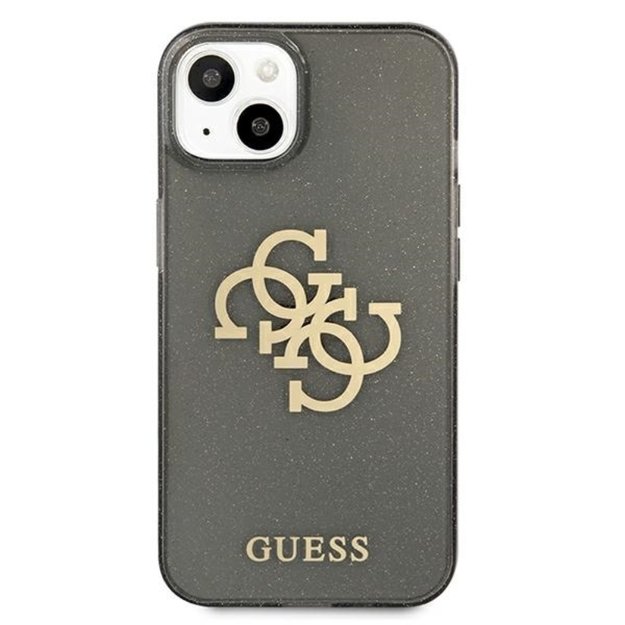 Guess Glitter 4G Big Logo – dėklas, skirtas iPhone 13 mini (juodas)