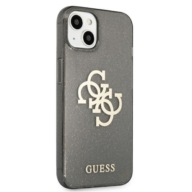 Guess Glitter 4G Big Logo – dėklas, skirtas iPhone 13 mini (juodas)