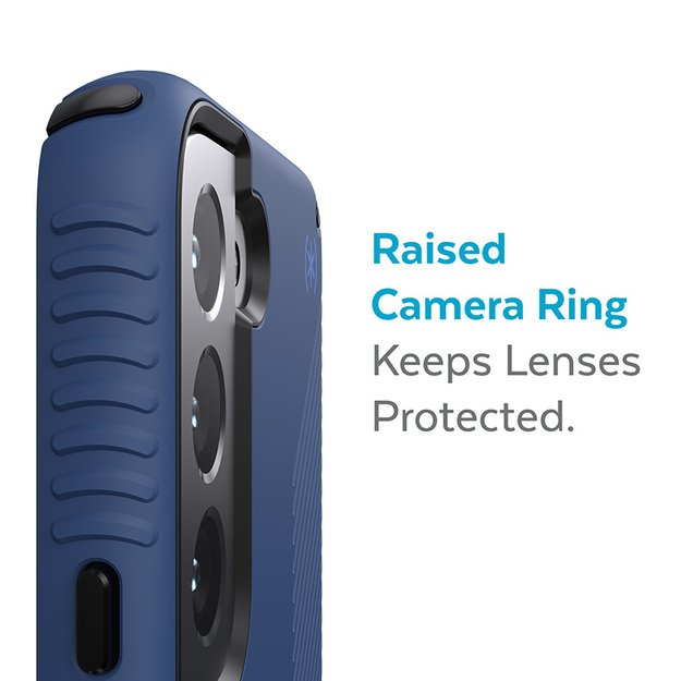 „Speck Presidio2 Grip“ – „Samsung Galaxy S22+“ dėklas su „MICROBAN“ (pakrantės mėlyna / juoda) 33