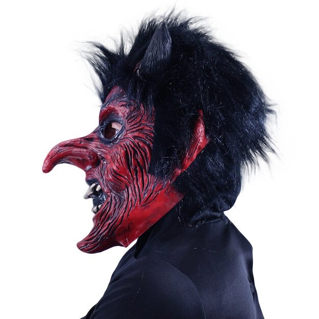 Devil mask with hair for adults