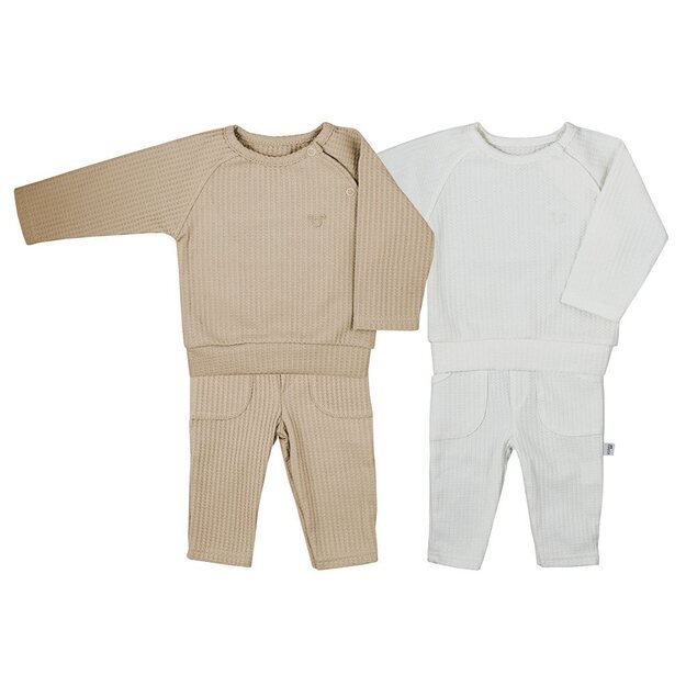 Baby T-shirt with long sleeves and sweatpants Koala Bello beige, size 62 (3-6m), 62 (3-6m) 1