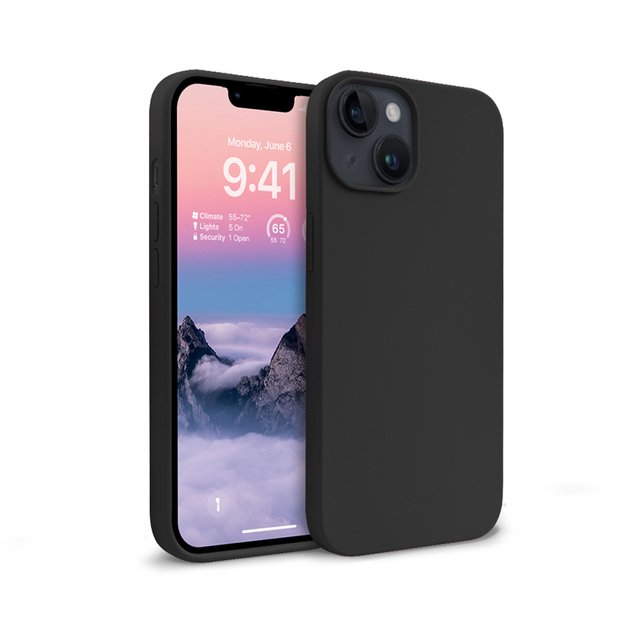 Crong Color Cover Skystas silikoninis dėklas, skirtas iPhone 14 Max (juodas)