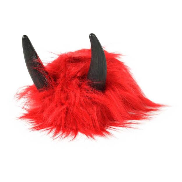 Red devil wig with horns for adults