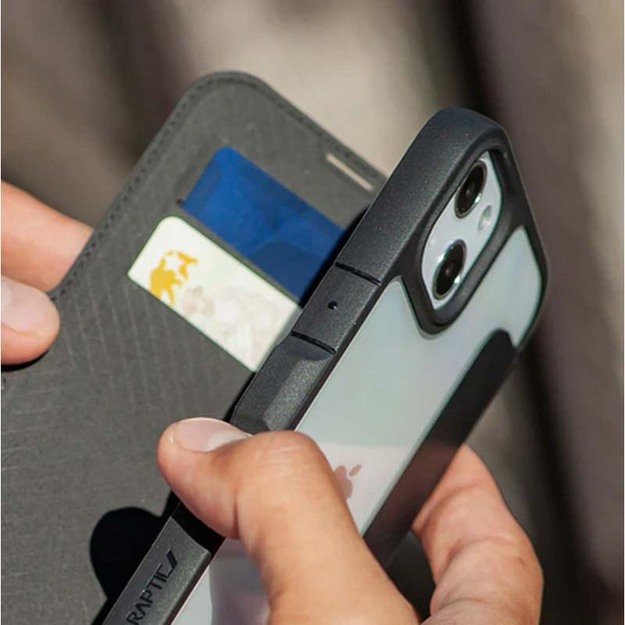 X-Doria Raptic Urban Folio – atverčiamas dėklas, skirtas iPhone 14 Plus (juodas) 12