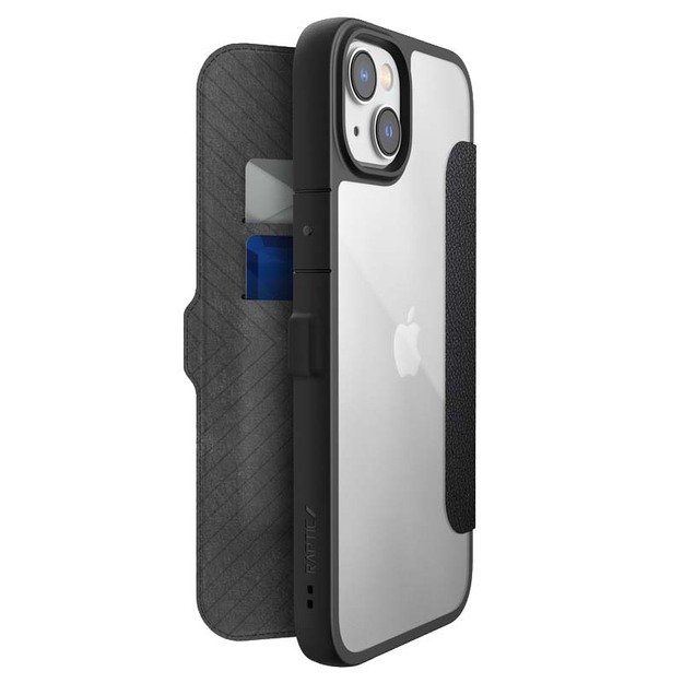 X-Doria Raptic Urban Folio – atverčiamas dėklas, skirtas iPhone 14 Plus (juodas) 11
