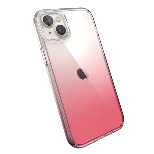 Speck Presidio Perfect-Clear + Ombre – iPhone 15 Plus / 14 Plus dėklas su MICROBAN (Clear / Vintage Rose Fade)