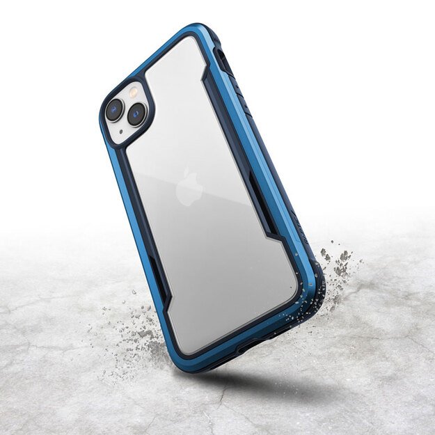 „X-Doria Raptic Shield“ – aliuminio dėklas, skirtas „iPhone 14 Plus“ (3 m, patikrintas kritimo metu) („Marine Blue“)