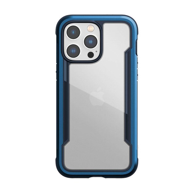 „X-Doria Raptic Shield“ – aliuminio dėklas, skirtas „iPhone 14 Pro Max“ (patikrintas kritimo metu 3 m) („Marine Blue“)