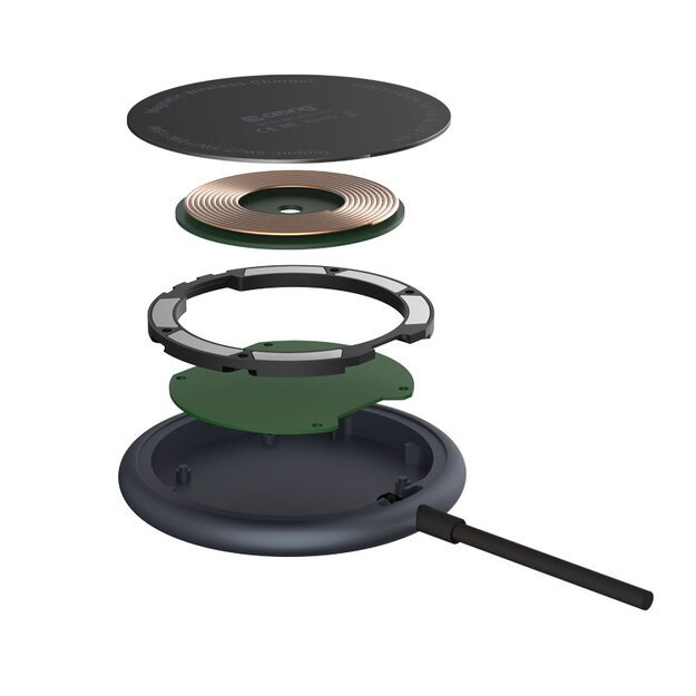 Crong MagSpot – aliuminio belaidis įkroviklis MagSafe (grafitas) 15