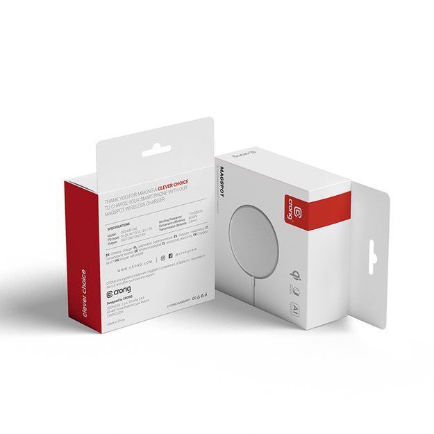 Crong MagSpot – aliuminio belaidis įkroviklis MagSafe (grafitas) 18