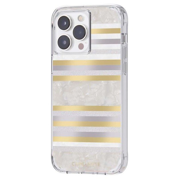 Case-Mate Pearl Stripes MagSafe – perlamutru dekoruotas dėklas skirtas iPhone 14 Pro Max (Pearl Stripes)