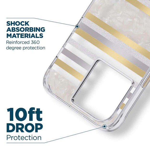 Case-Mate Pearl Stripes MagSafe – perlamutru dekoruotas dėklas skirtas iPhone 14 Pro Max (Pearl Stripes) 5