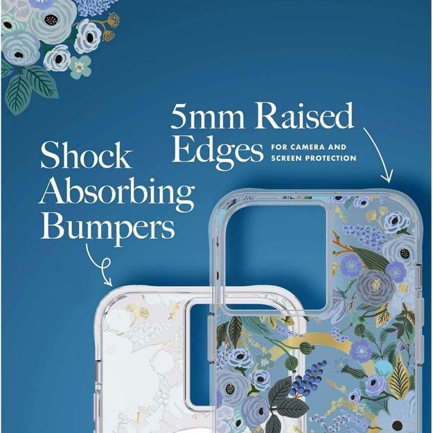 Šautuvų popierius skaidrus MagSafe – dėklas, skirtas iPhone 14 Pro Max (Garden Party Blue) 6