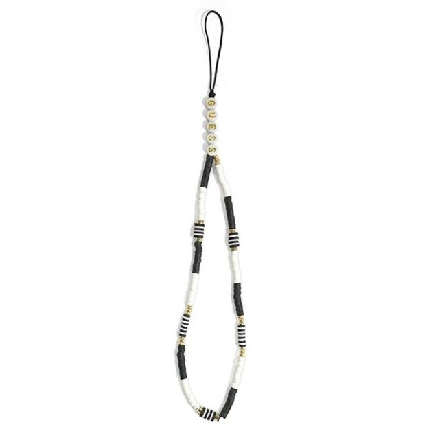 Guess Phone Strap Heishi Beads (Black/White) 2