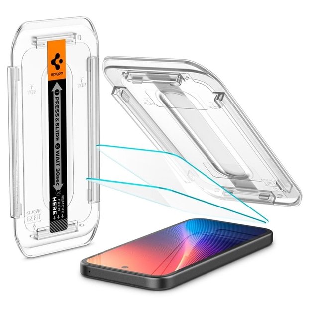 Spigen Glas.TR EZ FIT 2-Pack - Tempered Glass for Google Pixel 9a (2 pieces) 8