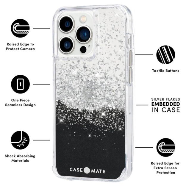 Case-Mate Karat – iPhone 13 Pro dėklas, dekoruotas oniksu (Oniksu)