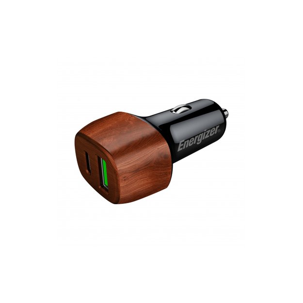 „Energizer Ultimate“ – USB-C ir USB-A 38 W PD + QC3.0 automobilinis įkroviklis (GRIKŠTINIS RIEŠUTIS)