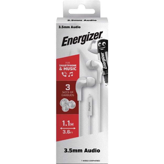 Energizer Classic CIA5 – 3,5 mm laidinės ausinės (baltos)