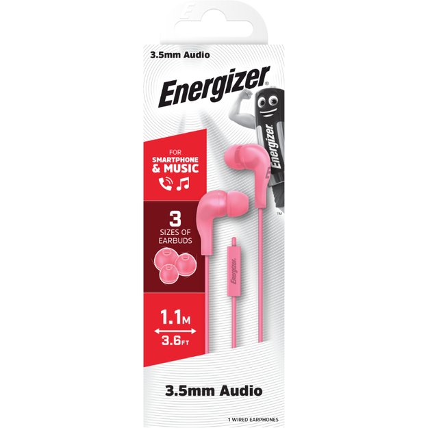 Energizer Classic CIA5 – 3,5 mm laidinės ausinės (rožinės spalvos)