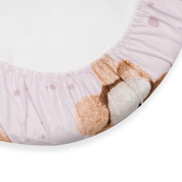 Cotton Sheet for Stroller New Baby Love Teddy Bear pink 35x75 cm 1
