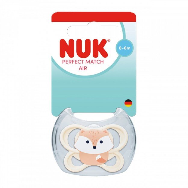 NUK Perfect Match Air FOX pacifier 0-6m 1pc box, 0-6 m 1