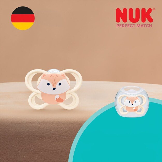 NUK Perfect Match Air FOX pacifier 0-6m 1pc box, 0-6 m 2