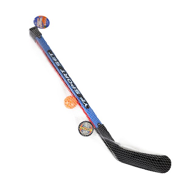 Hockey sticks with ball and puck