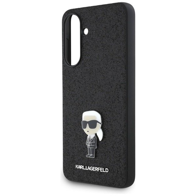 Karl Lagerfeld Fixed Glitter Ikonik Logo Metal Pin - Case for Samsung Galaxy A56 5G (black) 5