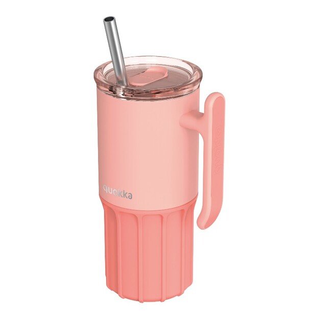 Quokka Umi - 720ml Stainless Steel Thermal Mug with Straw and Silicone Base (Peachy Pink) 1