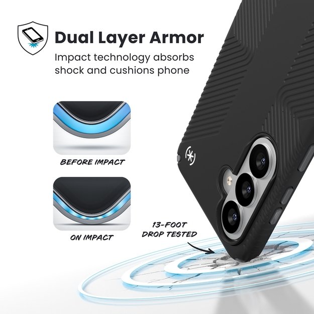 Speck Presidio2 Grip Magnet &ndash; Samsung Galaxy S26 MagSafe Case (Black/Slate Grey/White) 3