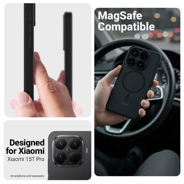 Crong Hybrid Matte Magnetic - Xiaomi 15T Pro MagSafe Case (Black) 5