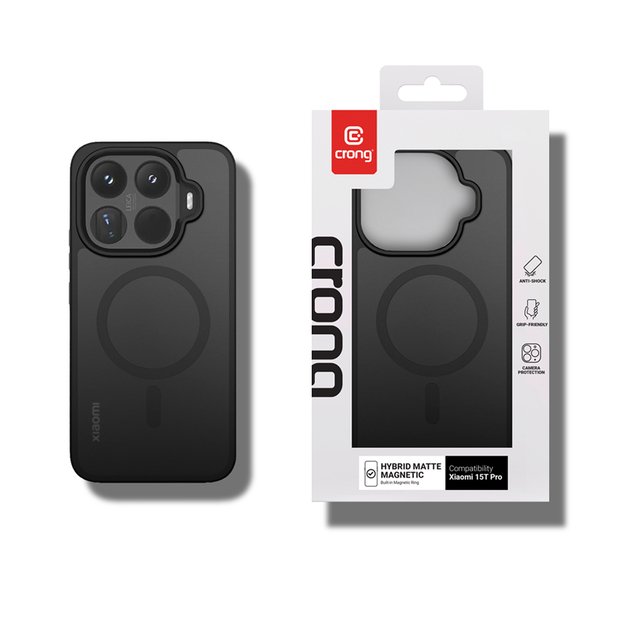 Crong Hybrid Matte Magnetic - Xiaomi 15T Pro MagSafe Case (Black) 6