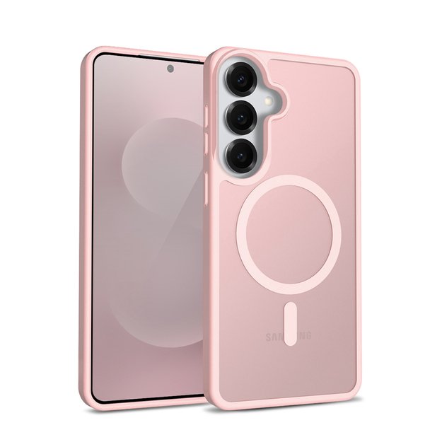 Crong Hybrid Matte Magnetic - MagSafe Case for Samsung Galaxy S25 (Pink) 1