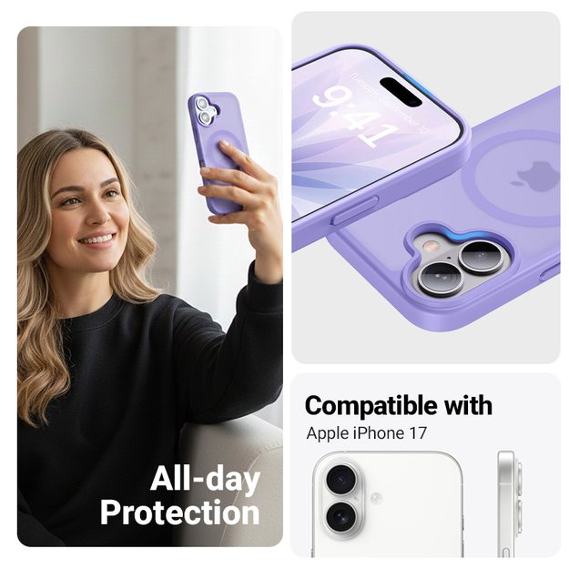 Crong Hybrid Matte Magnetic - MagSafe iPhone 17 Case (Lavender) 3