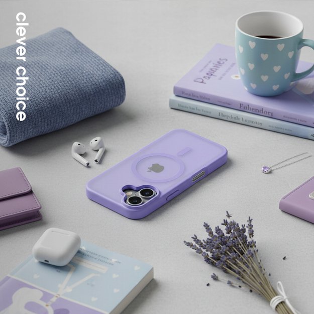 Crong Hybrid Matte Magnetic - MagSafe iPhone 17 Case (Lavender) 4