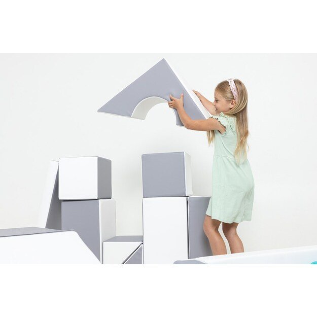 Foam Blocks &ndash; Giant Building Set 11 pcs white-light pink-grey 6