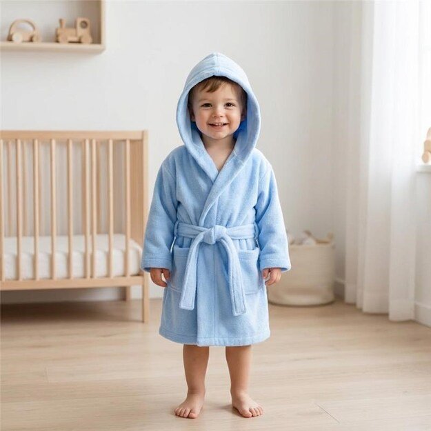 Baby terry bathrobe New Baby blue, 92/98 7