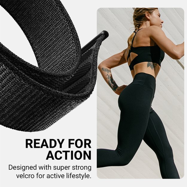 Crong Nylon - Sport Band for Apple Watch 44/45/46/49 mm (Midnight Run)